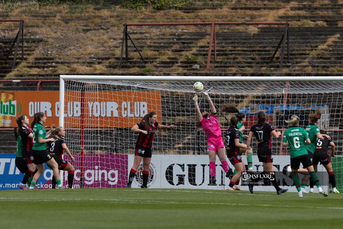 Rachel Kelly of Bohemians makes a save during the All-Island Cup Group match between Bohemians and Glentoran at Dalymound Park, Dublin.